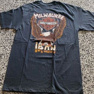 Vintage 1986 Harley Davidson Single Stitch Eagle Milwaukee Iron L